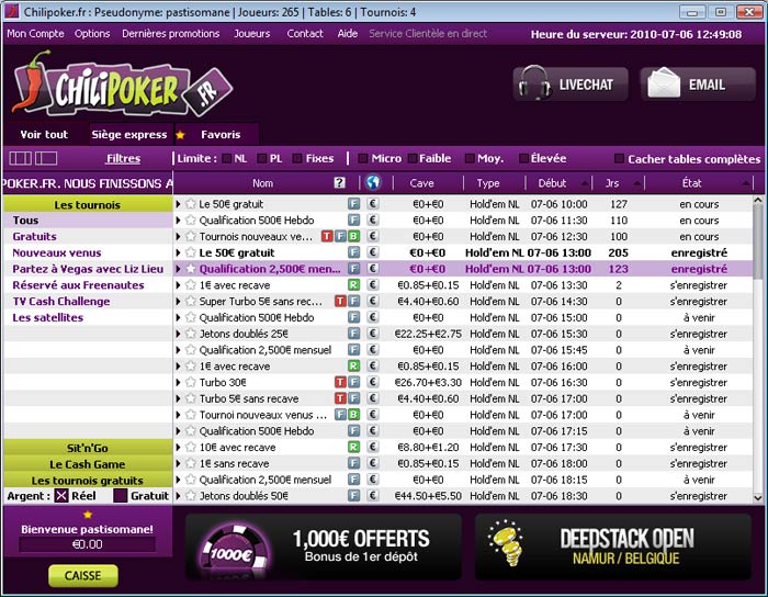 Jouer sur ChiliPoker