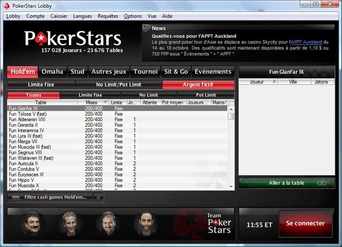 Jouer sur PokerStars